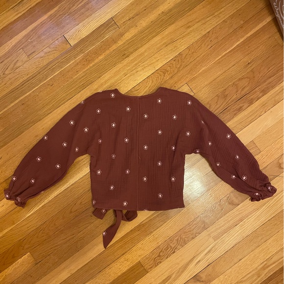 NWT Madewell Mahogany Lightspun Maira Wrap Top - Picture 10 of 10